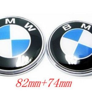 Brand New Pair of Two BMW Hood Trunk Roundel Metal Emblems